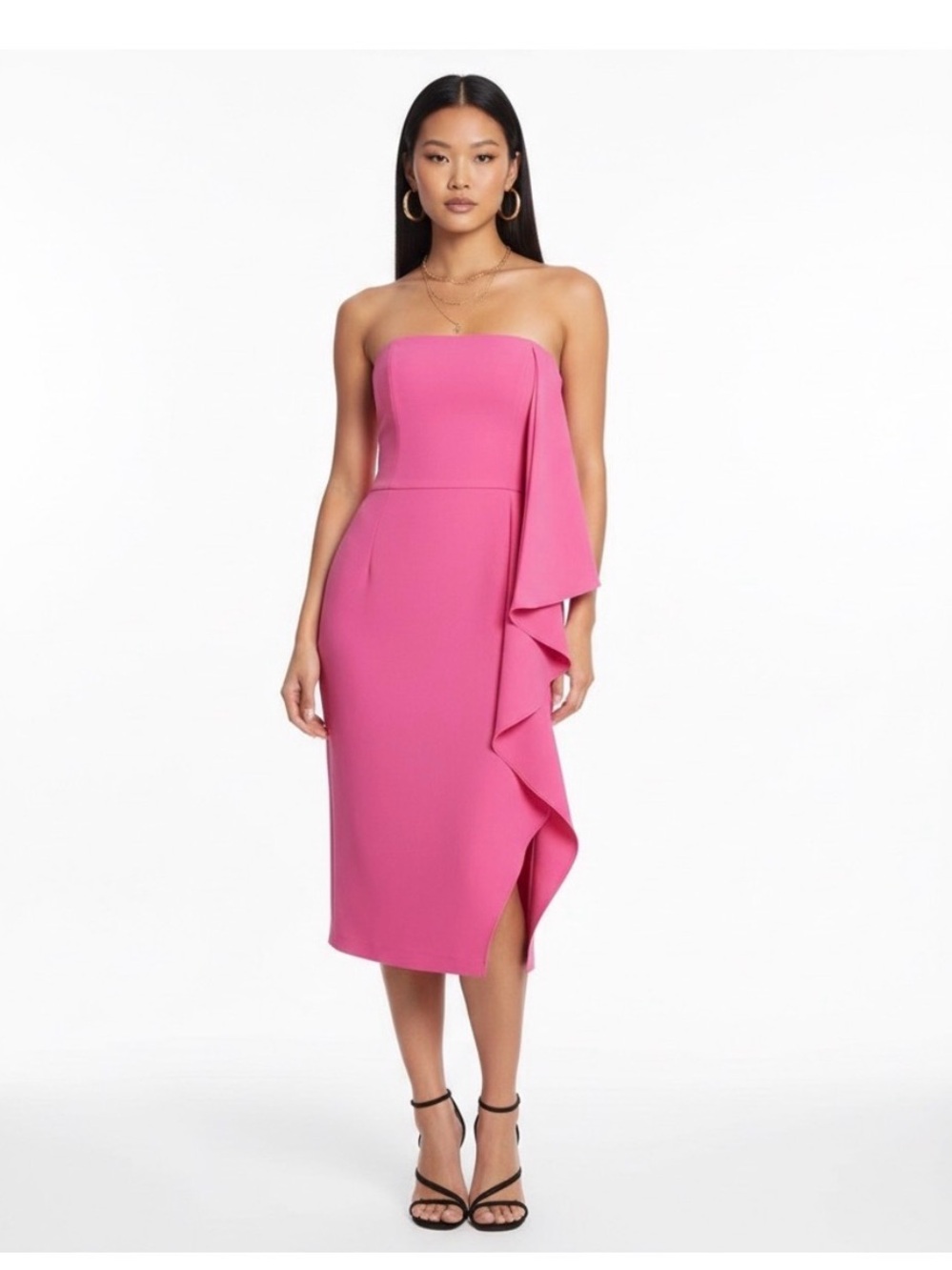 Halston Heritage Vibrant Strapless Dress -4